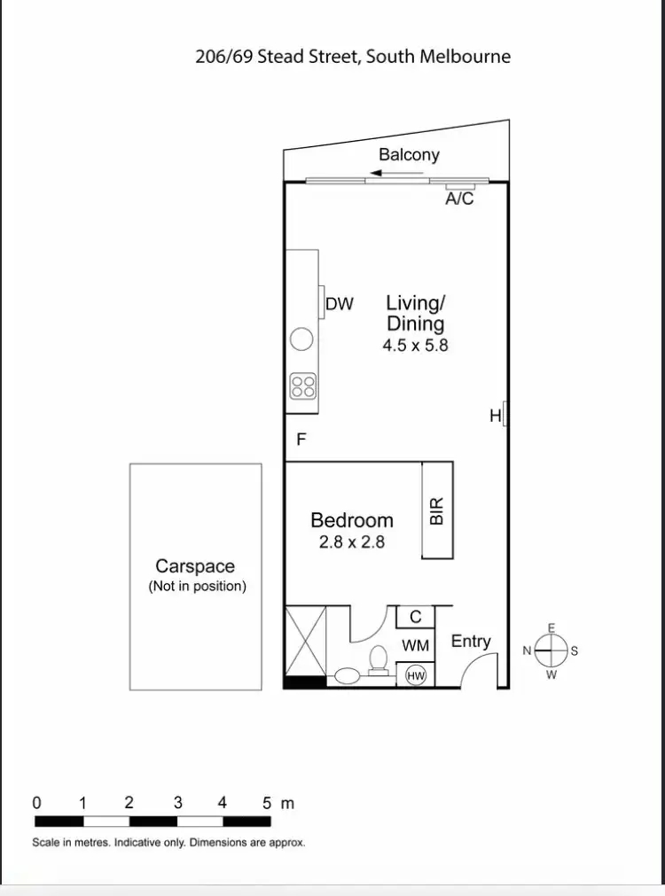 Floorplan of Homely apartment listing, 206/69-71 Stead Street, South Melbourne VIC 3205