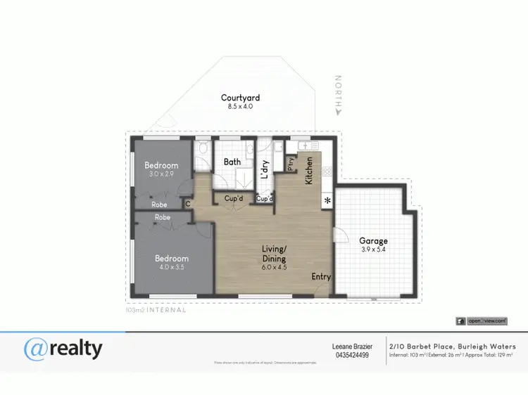 Floorplan of Homely semi-detached listing, 2/10 Barbet Place, Burleigh Waters QLD 4220