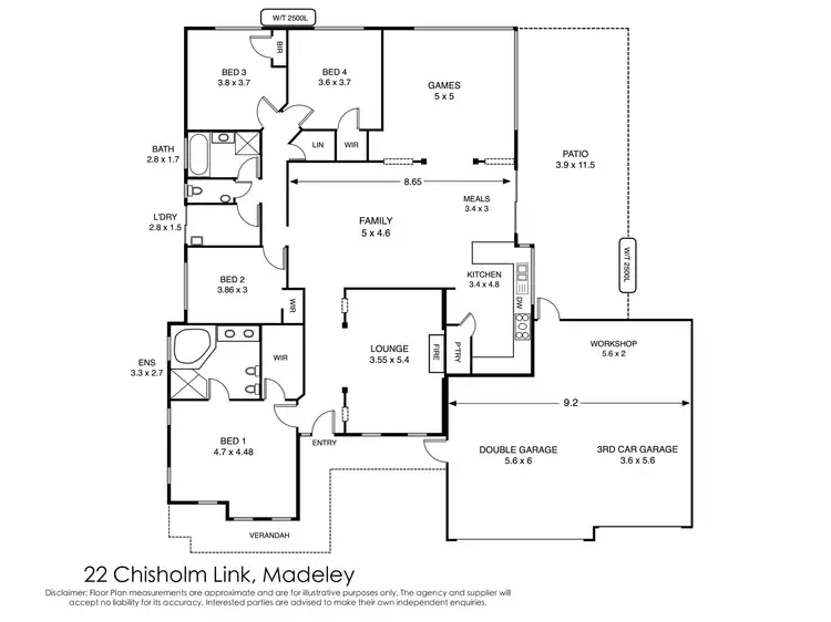 Floorplan of Homely house listing, 22 Chisholm Link, Madeley WA 6065