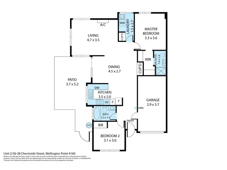 Floorplan of Homely villa listing, 2/36 Chermside Street, Wellington Point QLD 4160