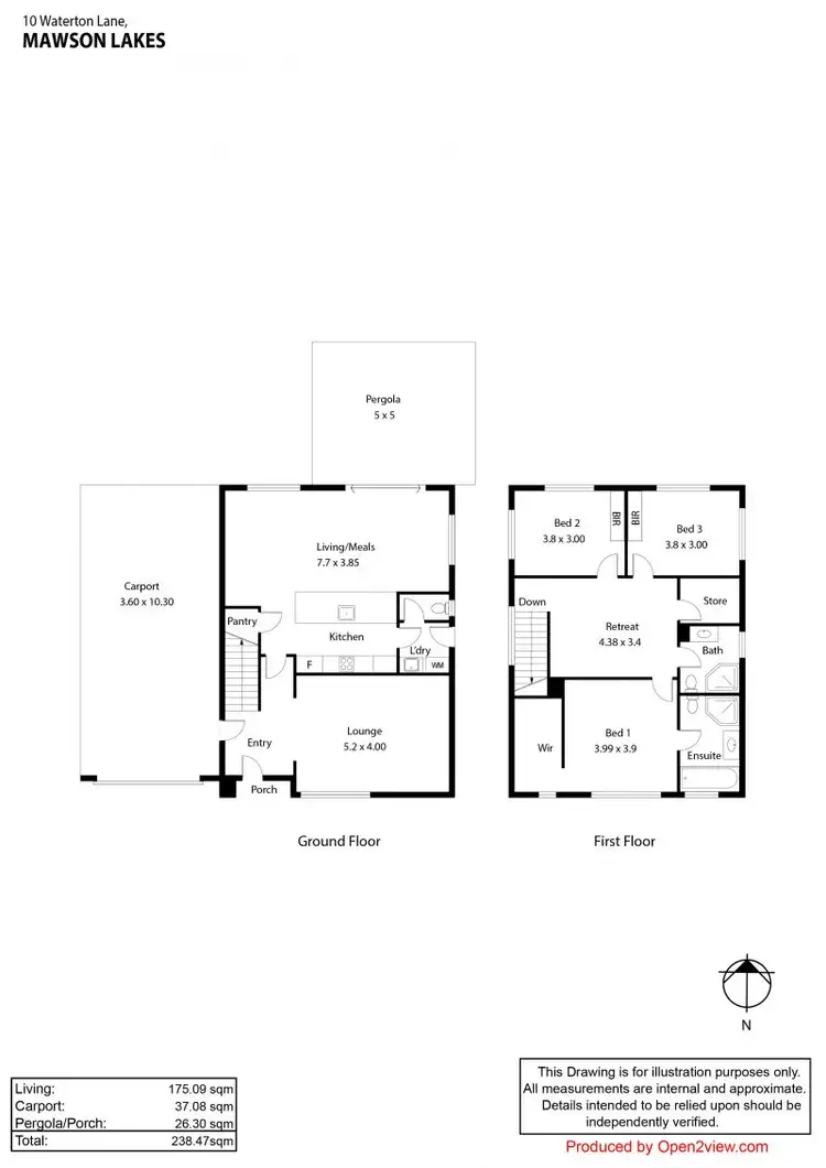 Floorplan of Homely house listing, 10 Waterton Ln, Mawson Lakes SA 5095