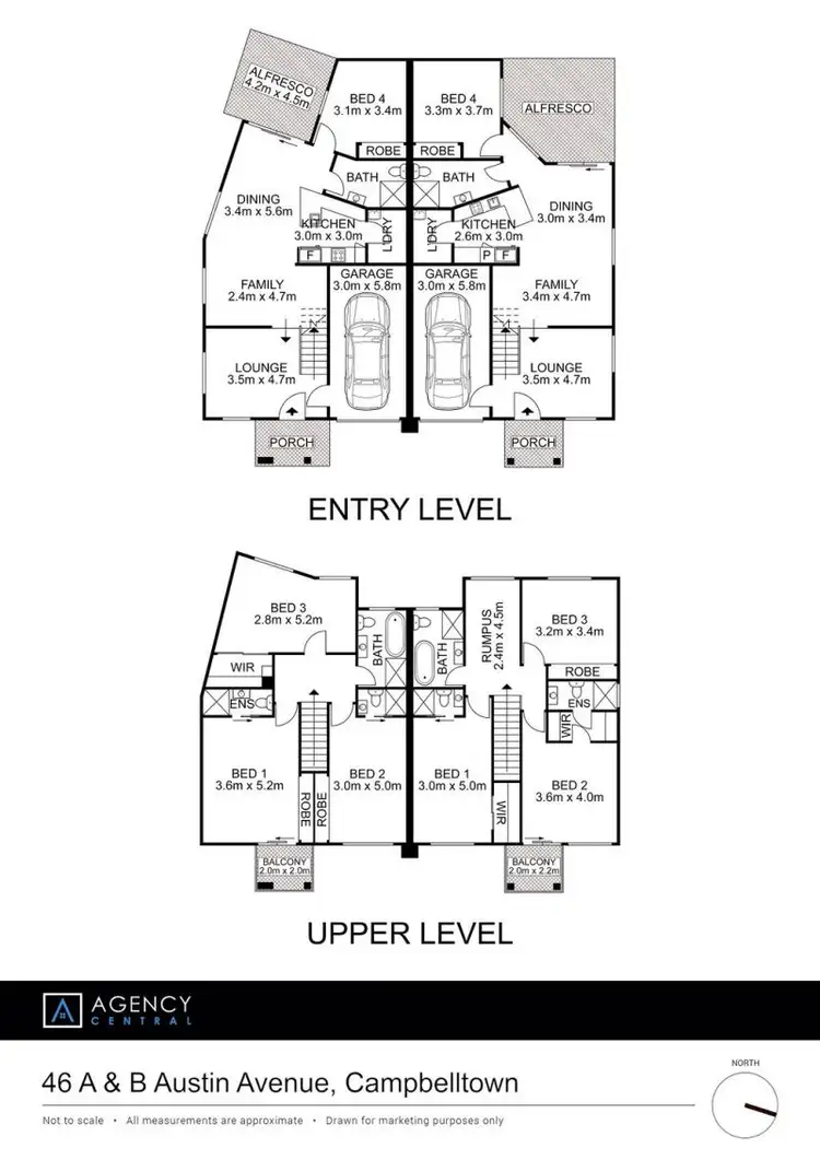 Floorplan of Homely semi-detached listing, 2/46 Austin Avenue, Campbelltown NSW 2560