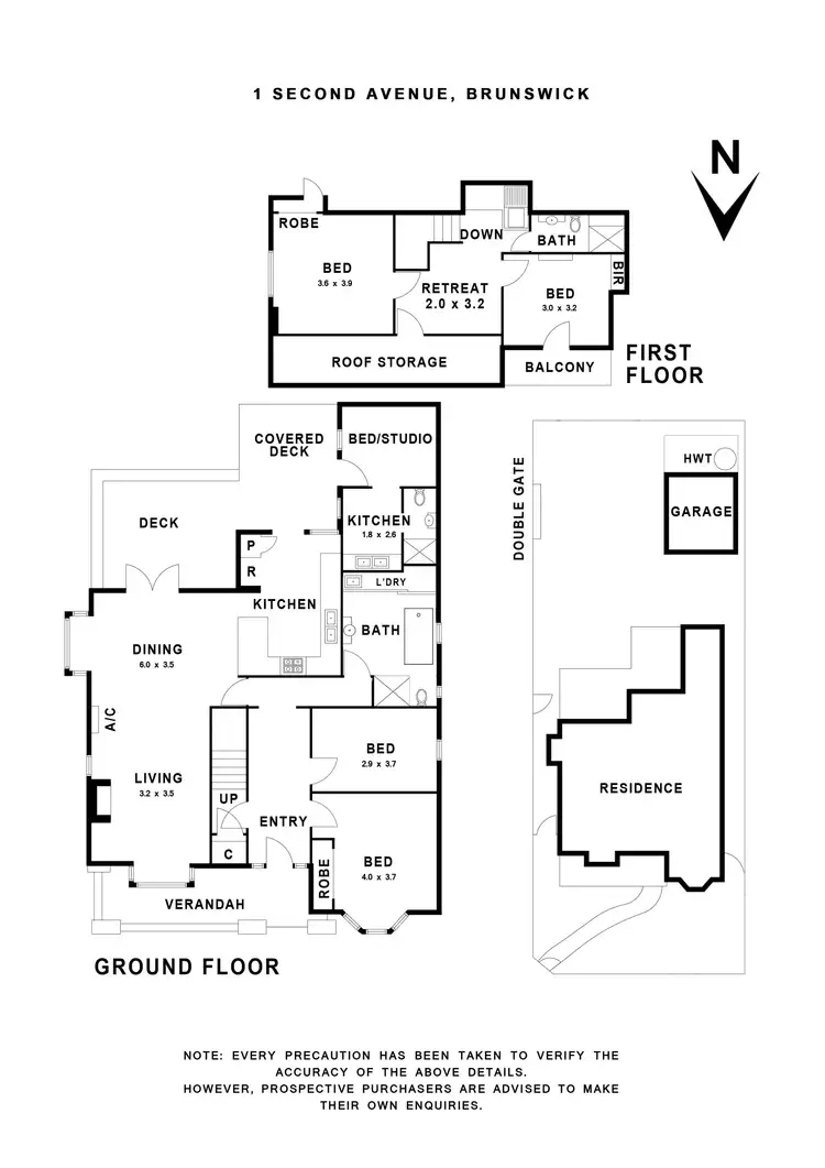 Floorplan of Homely house listing, 1 Second Avenue, Brunswick VIC 3056