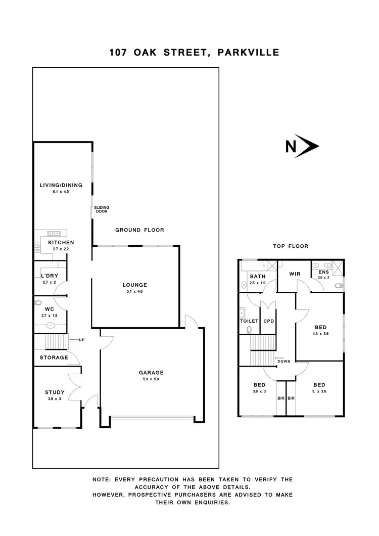 Floorplan of Homely house listing, 107 Oak Street, Parkville VIC 3052