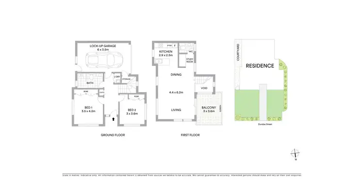Floorplan of Homely townhouse listing, 1/128 Dundas Street, Thornbury VIC 3071