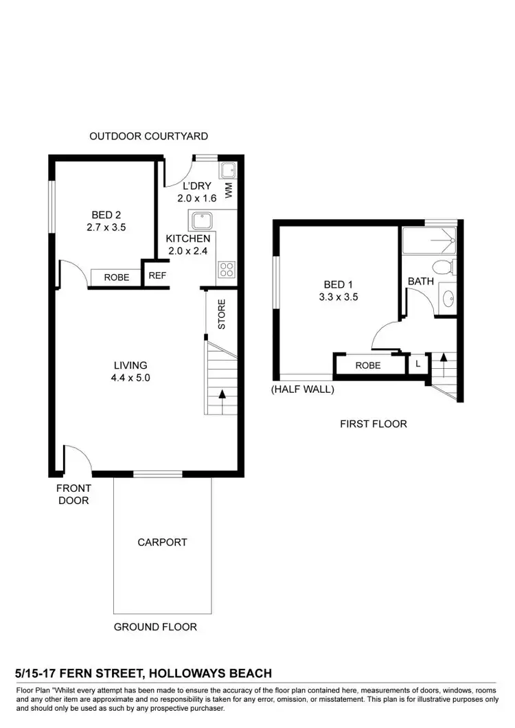 Floorplan of Homely townhouse listing, 5/15-17 Fern Street, Holloways Beach QLD 4878