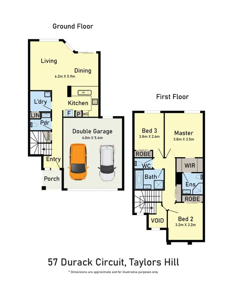Floorplan of Homely townhouse listing, 57 Durack Circuit, Taylors Hill VIC 3037