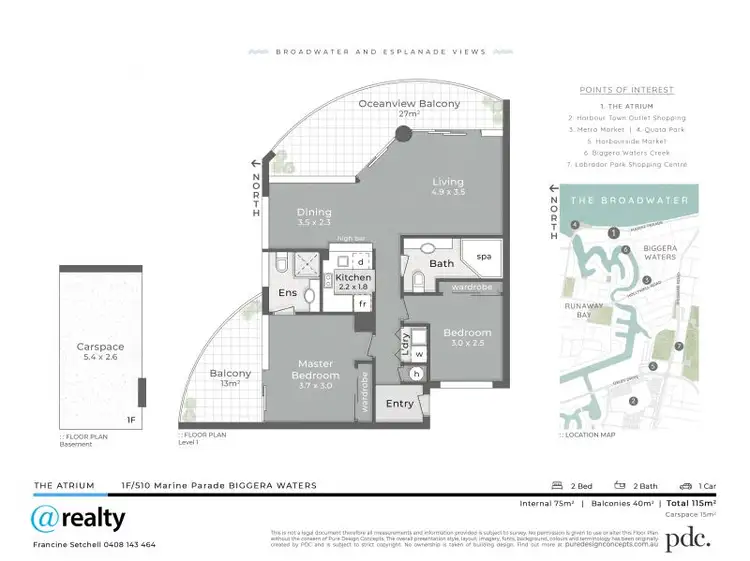 Floorplan of Homely apartment listing, 1F/510 Marine Parade, Biggera Waters QLD 4216