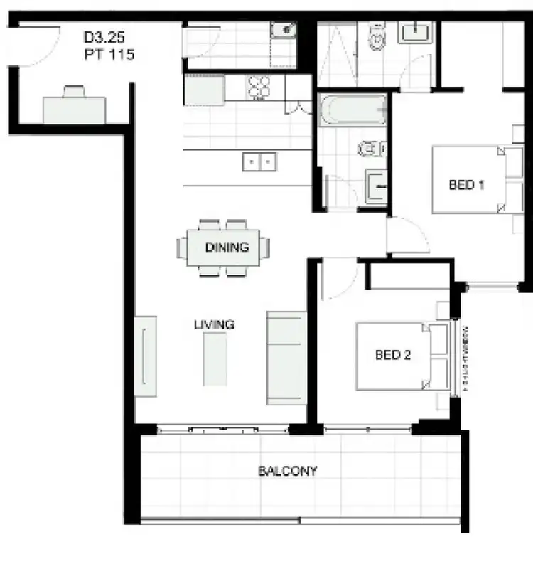 Floorplan of Homely apartment listing, 325/125 Jerralong Drive, Schofields NSW 2762