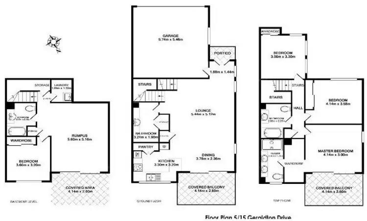 Floorplan of Homely townhouse listing, 1/1-15 Geraldton Drive, Robina QLD 4226
