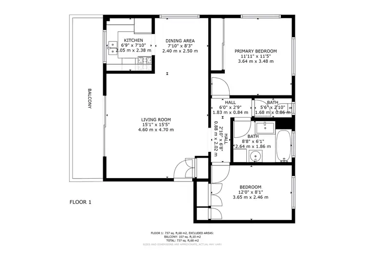 Floorplan of Homely unit listing, 1/3 Norman Street, East Brisbane QLD 4169