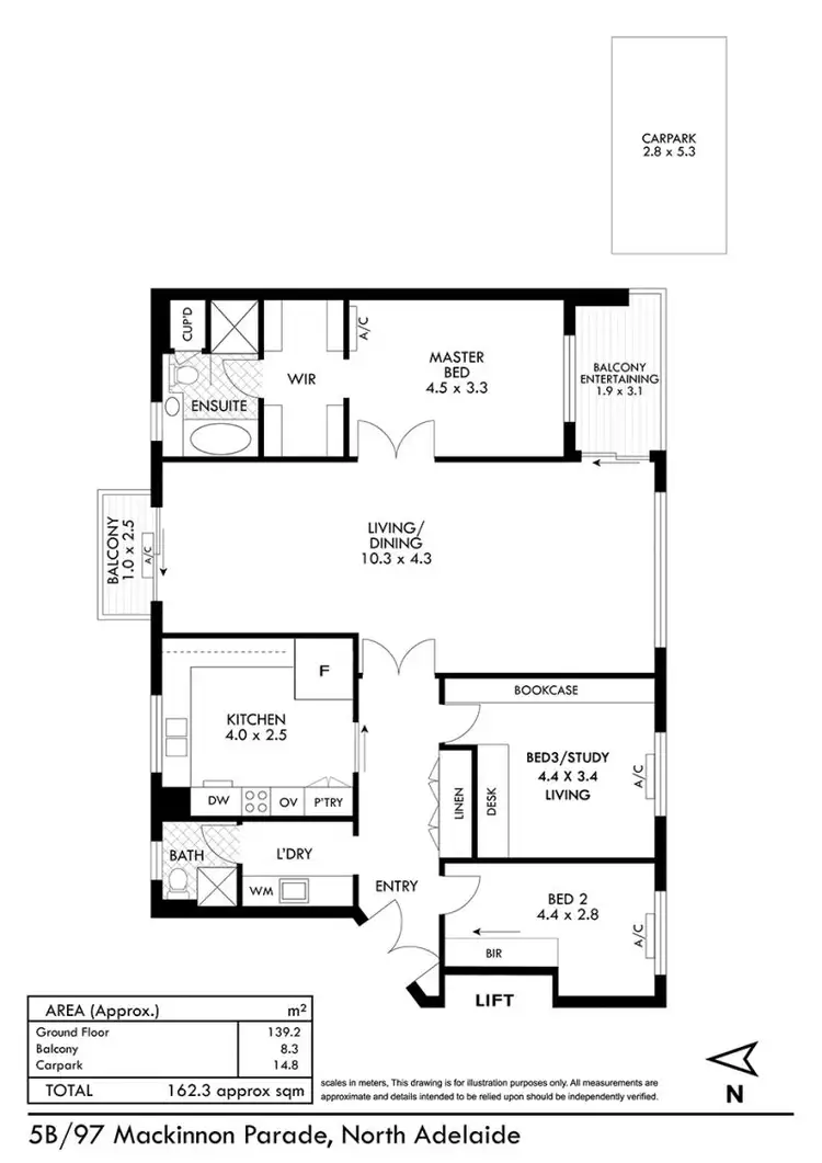 Floorplan of Homely unit listing, 5B, 97 Mackinnon Parade, North Adelaide SA 5006