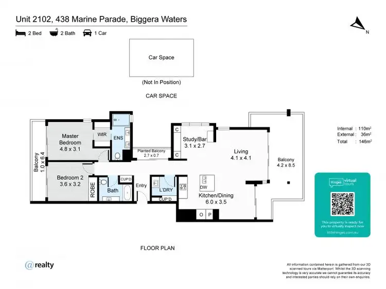 Floorplan of Homely apartment listing, 2102/438 Marine Parade, Biggera Waters QLD 4216