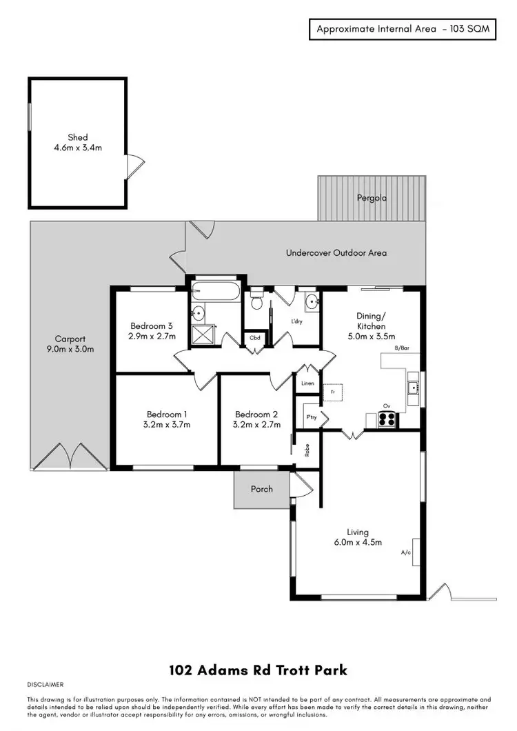 Floorplan of Homely house listing, 102 Adams Road, Trott Park SA 5158
