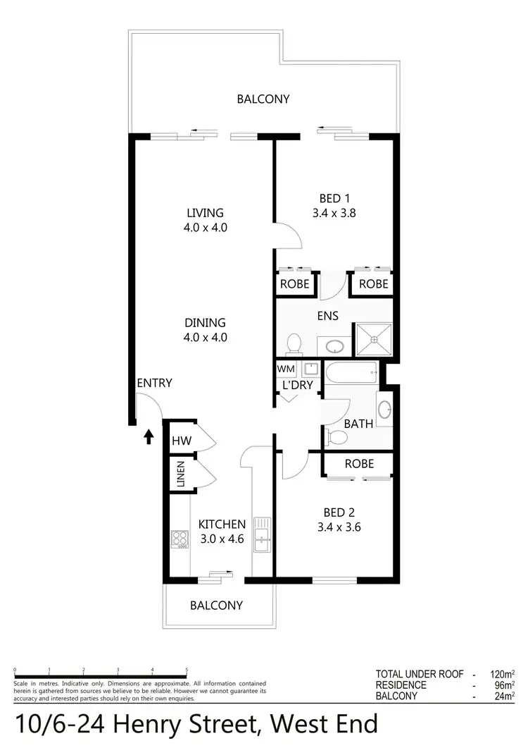 Floorplan of Homely apartment listing, 10/6-24 Henry Street, West End QLD 4810