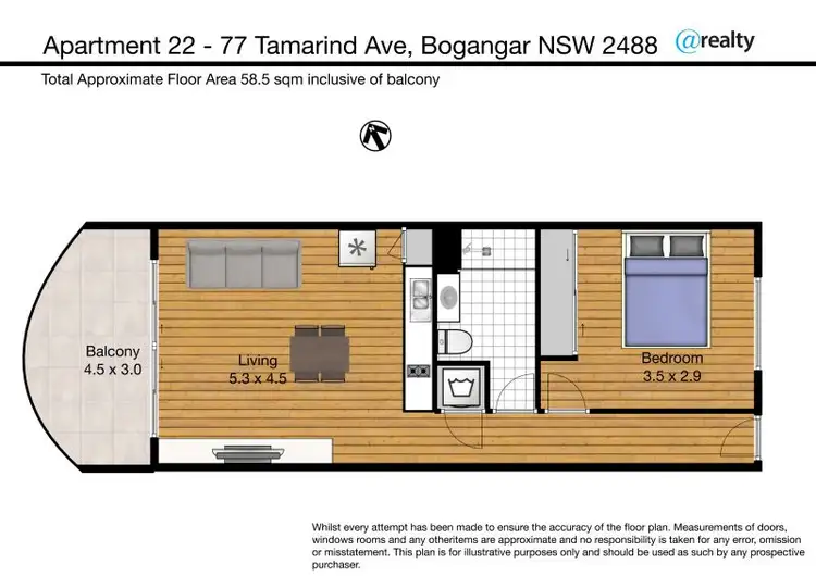 Floorplan of Homely apartment listing, Lot 27, Apt 22/77 Tamarind Avenue, Bogangar NSW 2488