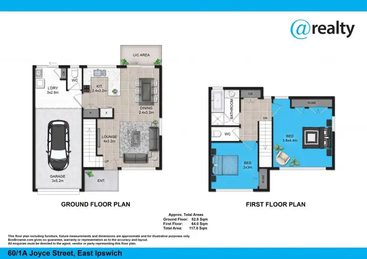 Floorplan of Homely townhouse listing, 60/1A Joyce Street, East Ipswich QLD 4305