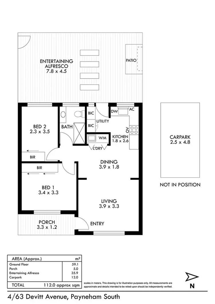 Floorplan of Homely unit listing, Unit 4, 63 Devitt Avenue, Payneham South SA 5070