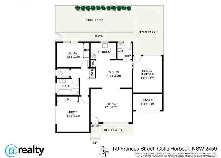 Floorplan of Homely villa listing, 1/9 Frances Street, Coffs Harbour NSW 2450
