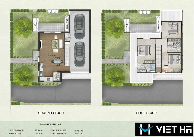 Floorplan of Homely townhouse listing, 1&4/15 Maple Street, Springvale VIC 3171