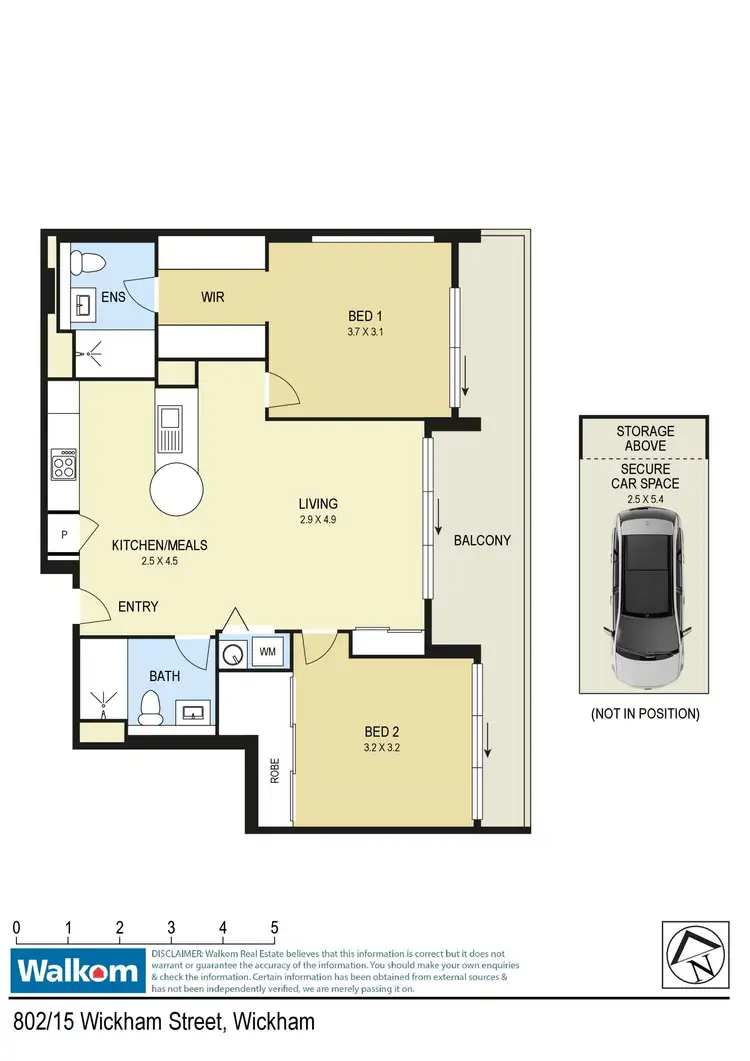 Floorplan of Homely apartment listing, 802/15 Wickham Street, Wickham NSW 2293