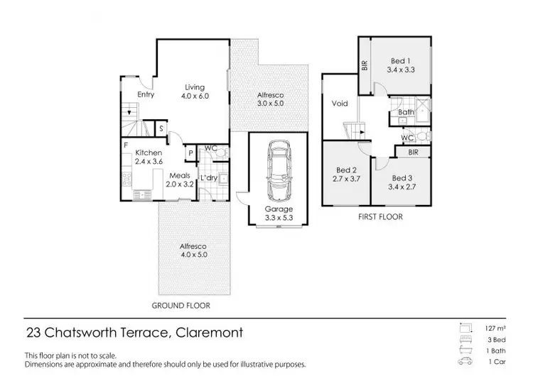 Floorplan of Homely townhouse listing, 23 Chatsworth Terrace, Claremont WA 6010