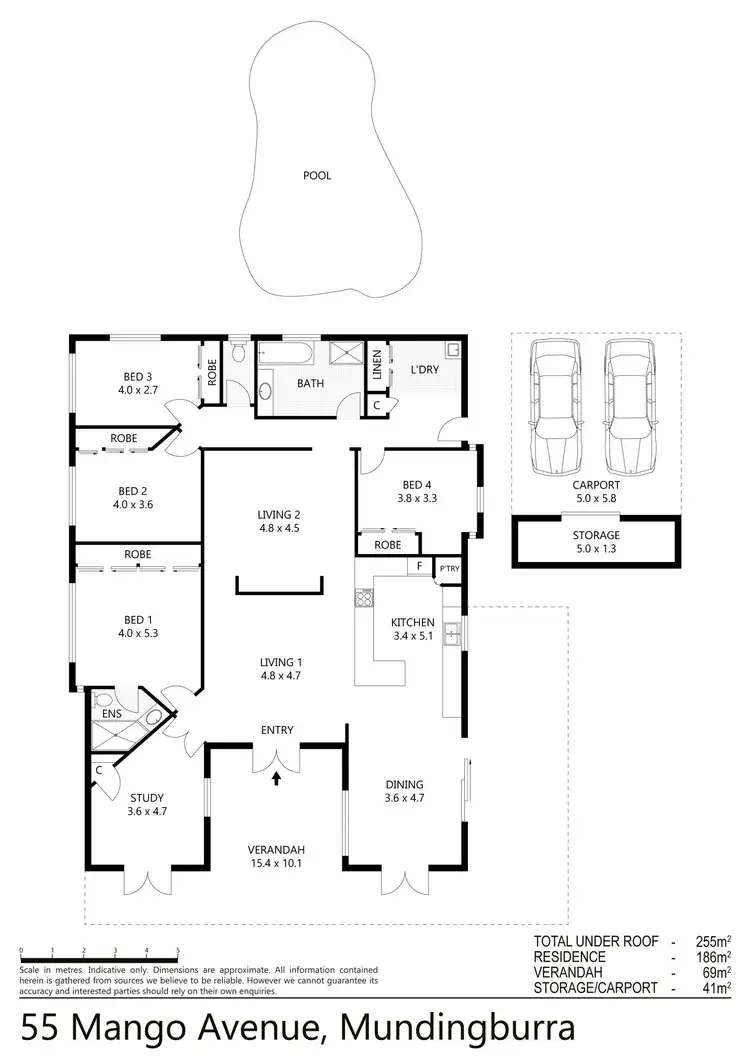 Floorplan of Homely house listing, 55 Mango Avenue, Mundingburra QLD 4812