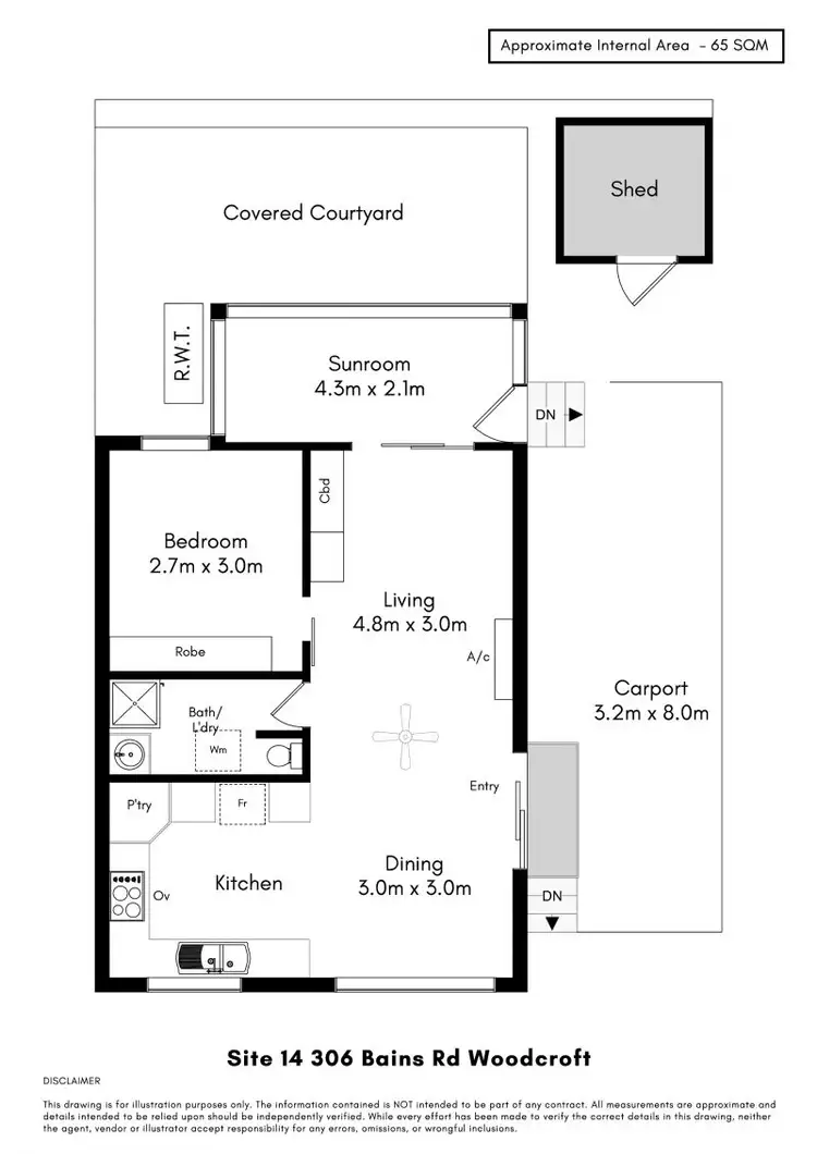Floorplan of Homely unit listing, Site 14/306 Bains Road, Woodcroft SA 5162