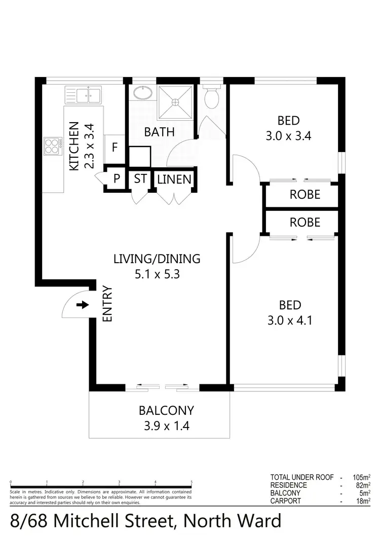 Floorplan of Homely apartment listing, 8/68 Mitchell Street, North Ward QLD 4810