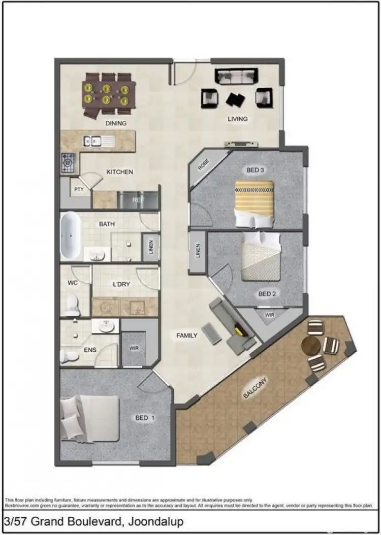 Floorplan of Homely apartment listing, 3/57 Grand Boulevard, Joondalup WA 6027