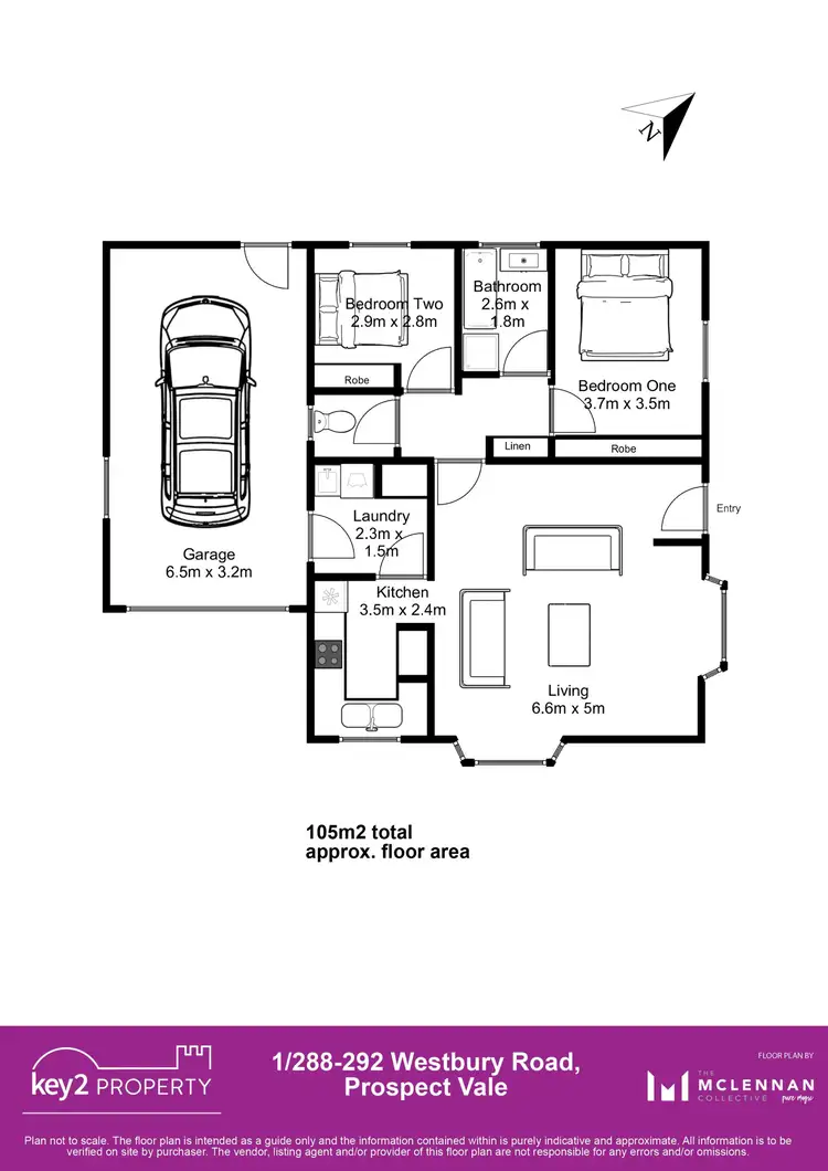 Floorplan of Homely flat listing, 1/288-292 Westbury Road, Prospect Vale TAS 7250