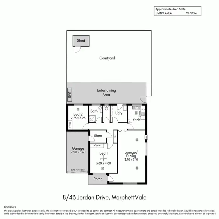 Floorplan of Homely unit listing, unit 8/43 Jordan Drive, Morphett Vale SA 5162