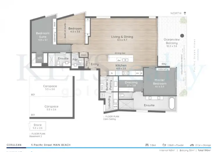 Floorplan of Homely apartment listing, 801/5 Pacific Street, Main Beach QLD 4217