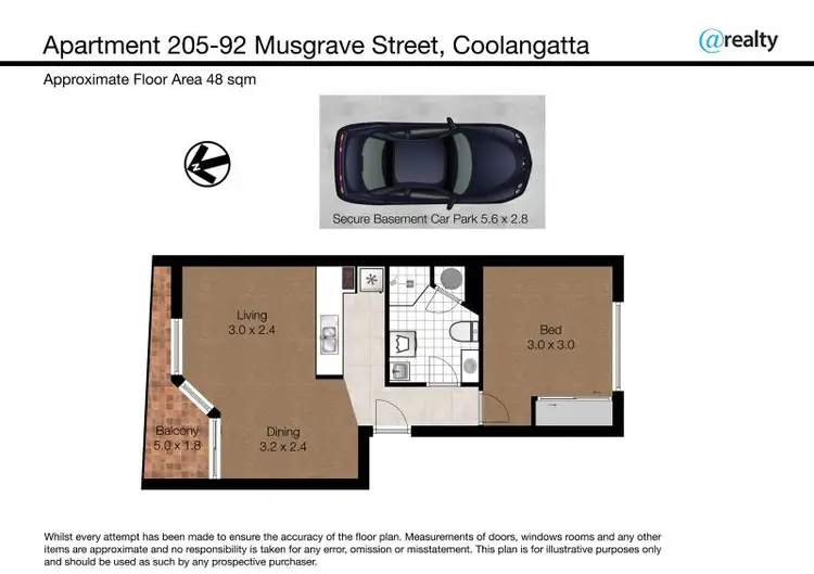 Floorplan of Homely unit listing, 205/92-96 Musgrave Street, Coolangatta QLD 4225