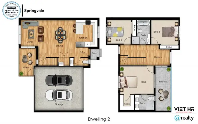 Floorplan of Homely townhouse listing, 2/25 Henry Street, Noble Park VIC 3174