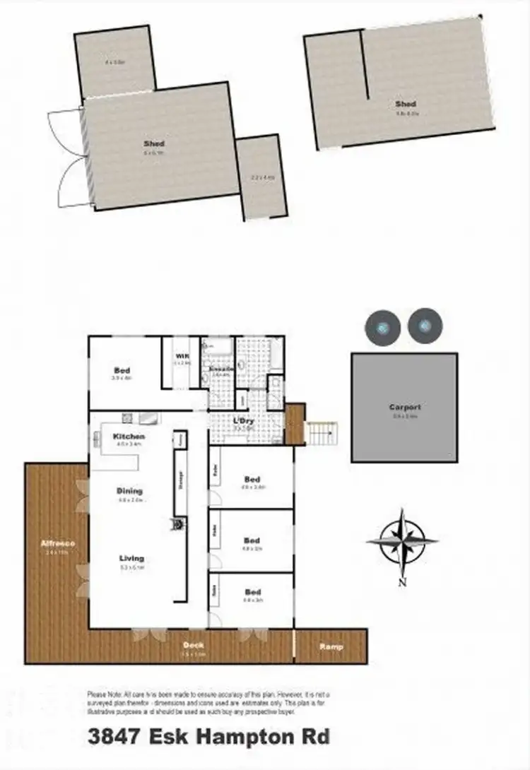 Floorplan of Homely rural property listing, 3847 Esk Hampton Road, Ravensbourne QLD 4352