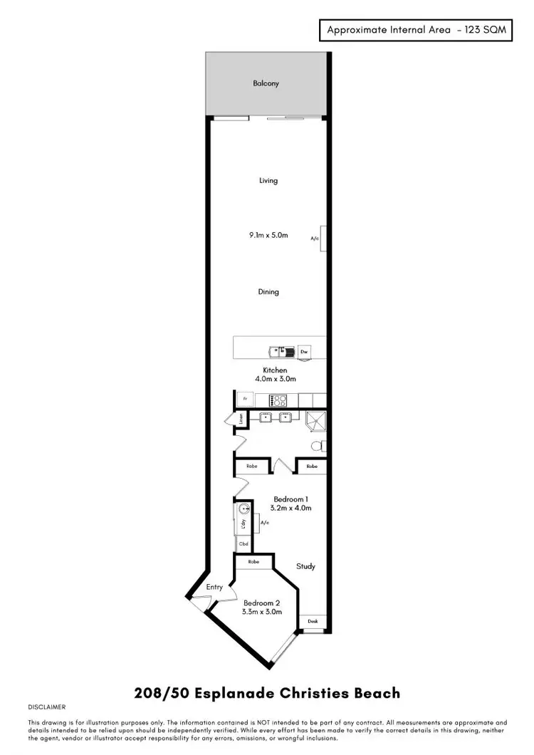 Floorplan of Homely apartment listing, 208/50 Esplanade, Christies Beach SA 5165