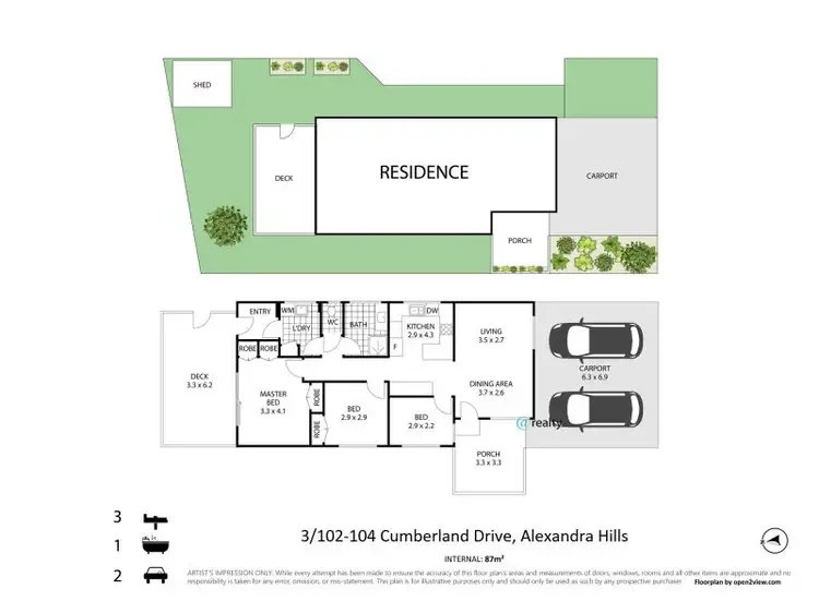 Floorplan of Homely villa listing, 3/102-104 Cumberland Drive, Alexandra Hills QLD 4161