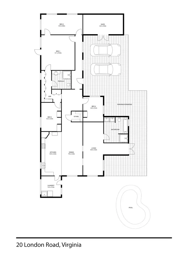 Floorplan of Homely rural property listing, 20 London Road, Virginia NT 834