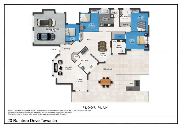 Floorplan of Homely house listing, 20 Raintree Drive, Tewantin QLD 4565