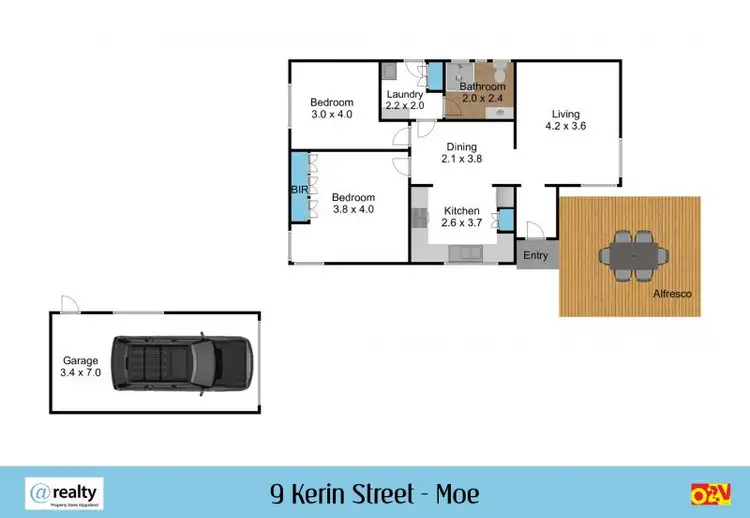 Floorplan of Homely house listing, 9 Kerin Street, Moe VIC 3825