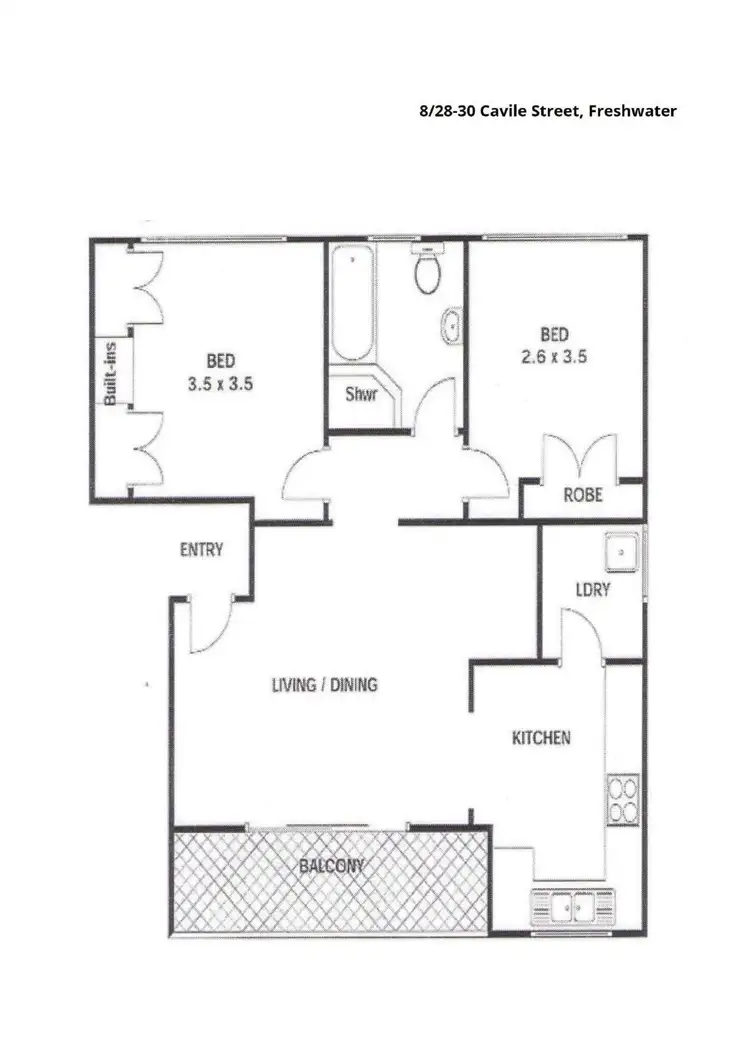 Floorplan of Homely apartment listing, 8/28-30 Cavill Street, Freshwater NSW 2096