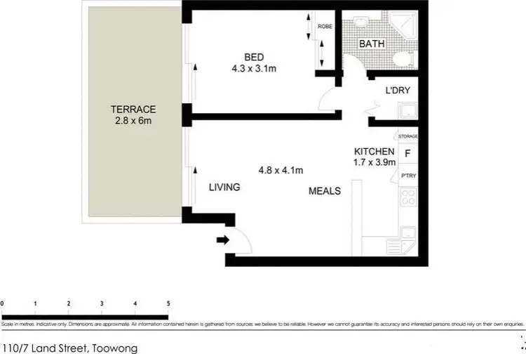 Floorplan of Homely apartment listing, 110/7 Land Street, Toowong QLD 4066