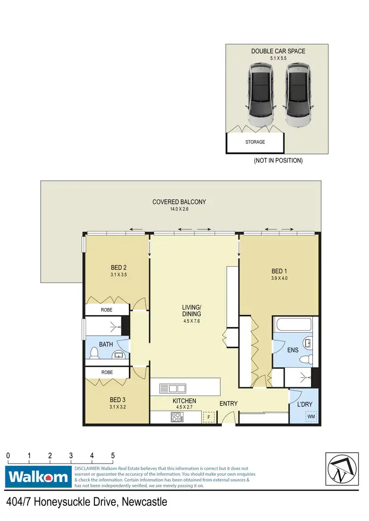 Floorplan of Homely unit listing, 404/7 Honeysuckle Drive, Newcastle NSW 2300
