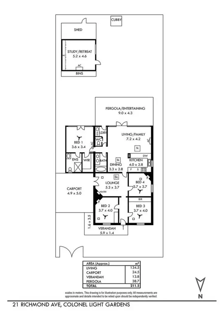 Floorplan of Homely house listing, 21 Richmond Avenue, Colonel Light Gardens SA 5041