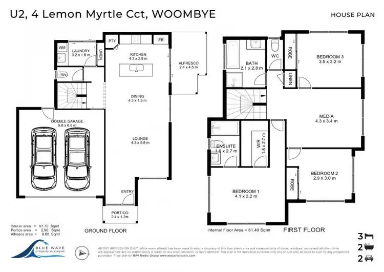 Floorplan of Homely semi-detached listing, 2/4 Lemon Myrtle Circuit, Woombye QLD 4559