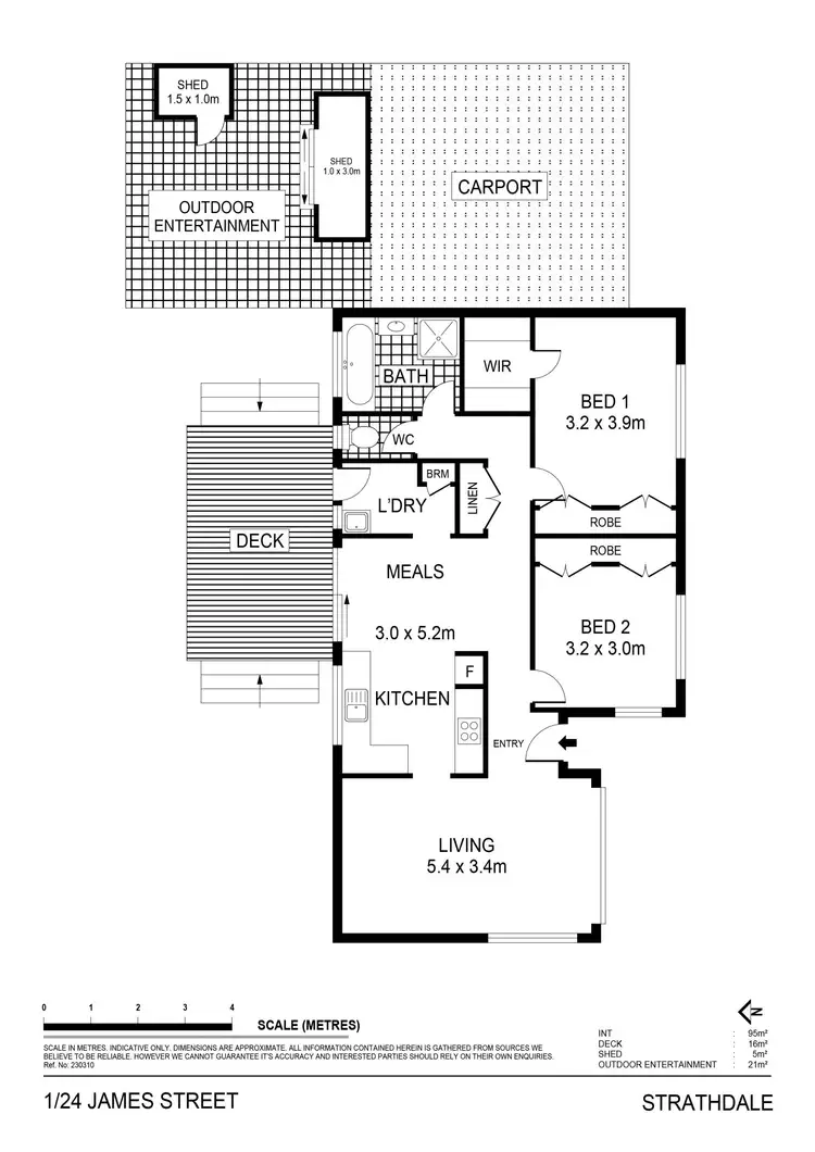 Floorplan of Homely unit listing, 1/24 James Street, Strathdale VIC 3550