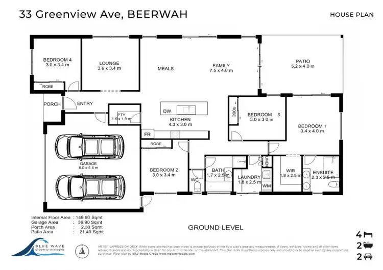 Floorplan of Homely house listing, 33 Greenview Avenue, Beerwah QLD 4519