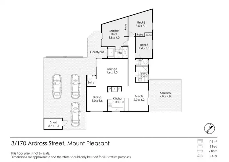 Floorplan of Homely villa listing, 3/170 Ardross Street, Mount Pleasant WA 6153