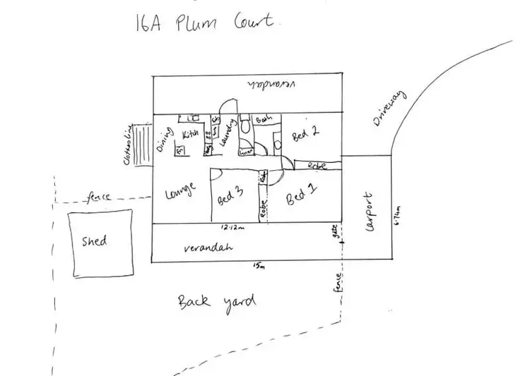 Floorplan of Homely unit listing, 16A Plum Court, Kununurra WA 6743